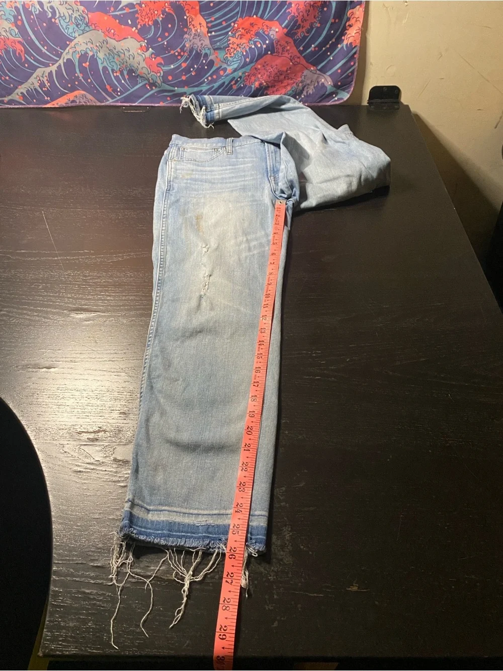 J. Crew Light Blue Distressed Jeans with Frayed Hem